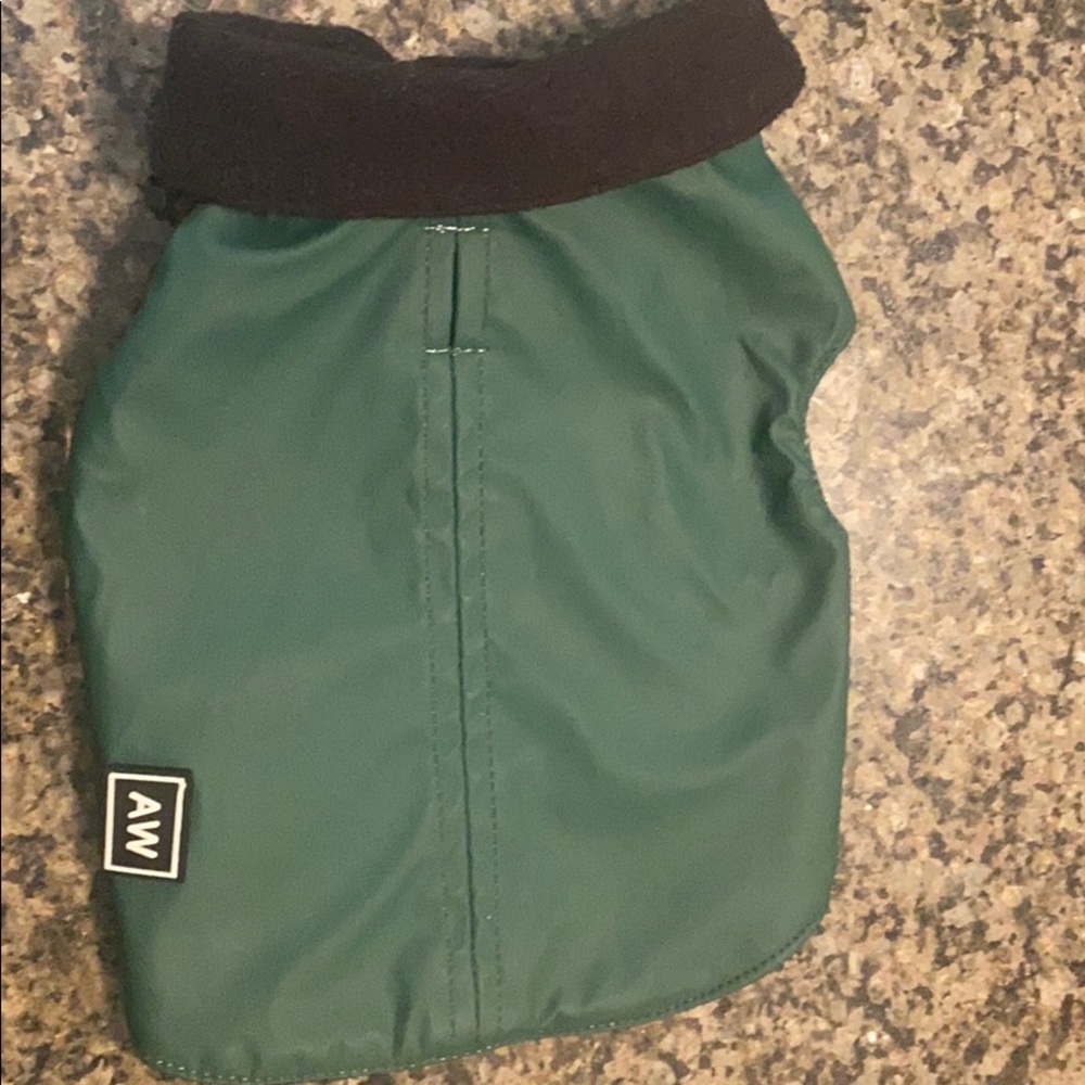 Canine styles army green neoprene dog raincoat